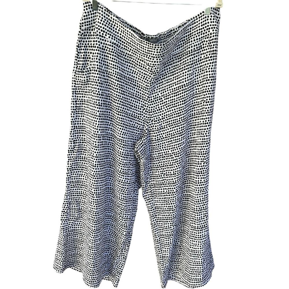 Habitat Clothes to Live In XXL Black White Polka Dot Wide Leg Pants Artsy Boho